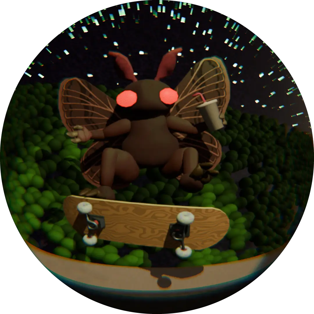 Mothboy, a juvenile member of the Cera species, skating while drinking a Fanta.