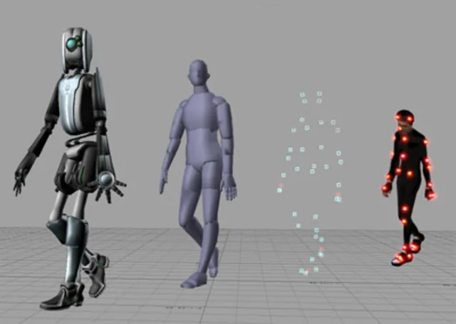 Las etapas de la transfiguración mediante mocap. 